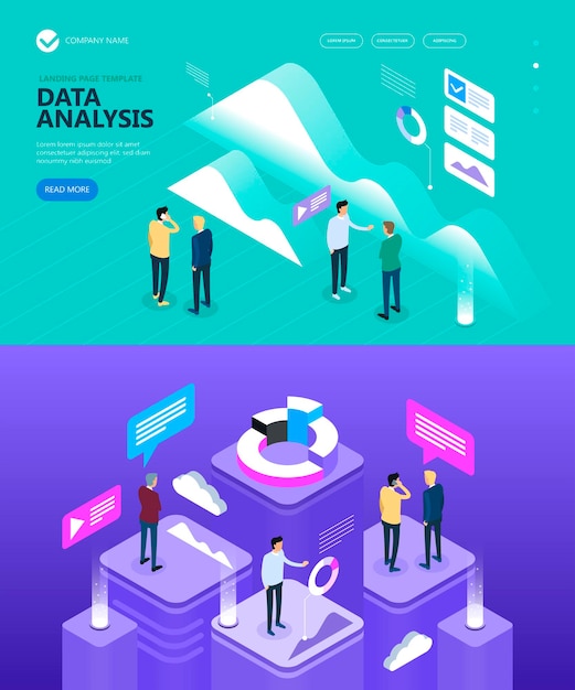 Imágenes isométricas sobre el tema personas y empresarios están haciendo negocios, marketing y finanzas vector concepto isométrico, ilustración vectorial