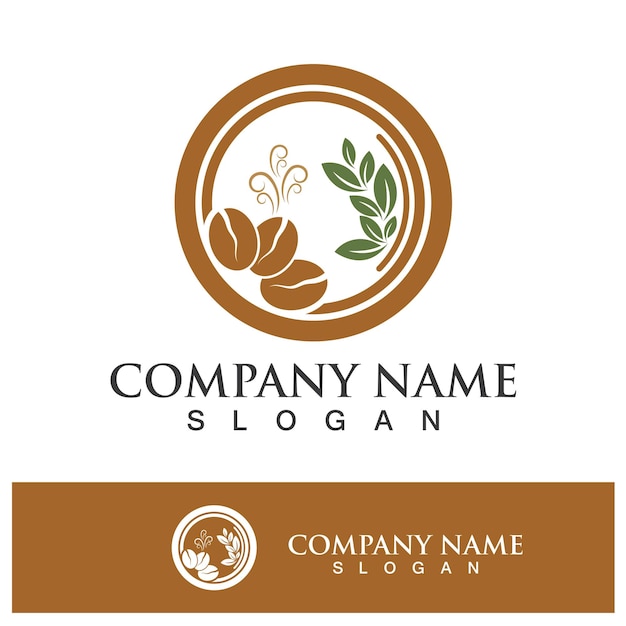Imágenes de logotipo de bebida de icono de grano de café