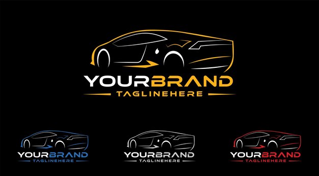 Imágenes del logotipo del icono del coche automotriz vector servicio motor mecánico velocidad frente rápido deportes