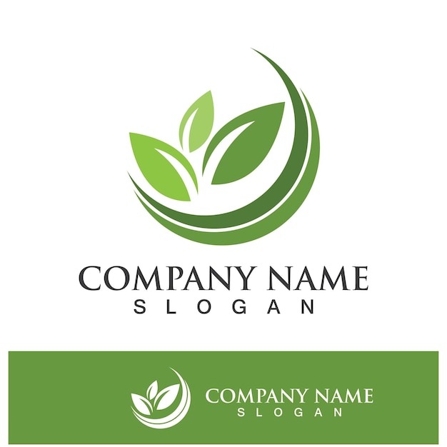 Imágenes de logotipo de naturaleza de hoja de árbol verde