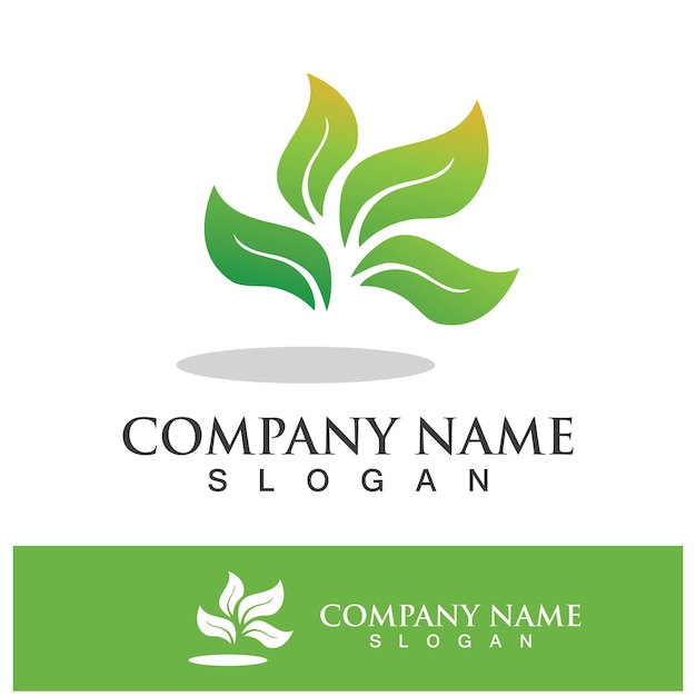 Imágenes de logotipo de naturaleza de hoja de árbol verde