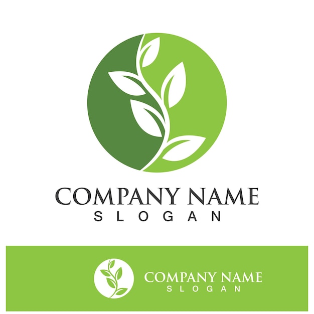 Imágenes de logotipo de naturaleza de hoja de árbol verde