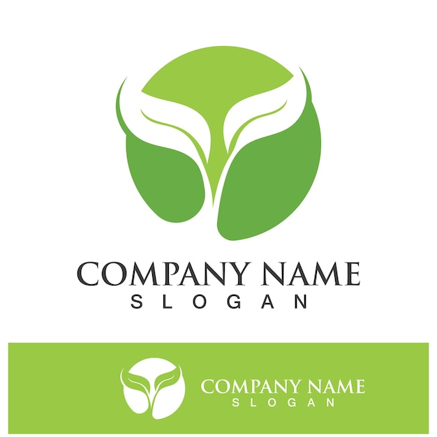 Imágenes de logotipo de naturaleza de hoja de árbol verde