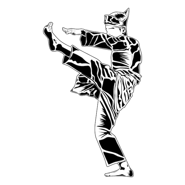 imágenes de movimientos de pencak silat adecuados para diseñar camisetas pegatinas educación y otros