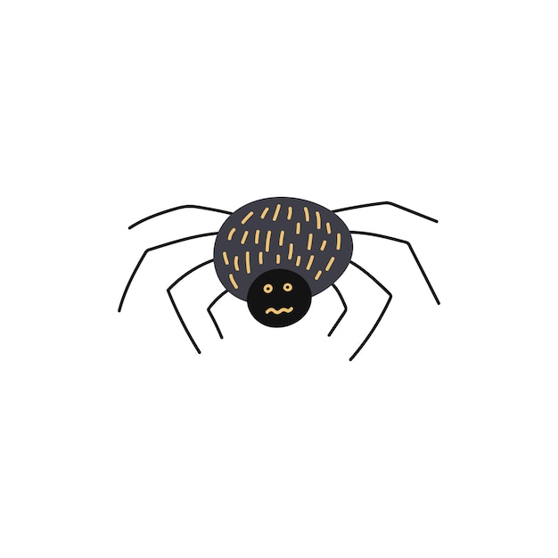 Imágenes prediseñadas de araña negra vectorial Ilustración de araña linda dibujada a mano