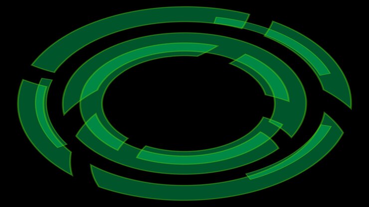 Vector imágenes prediseñadas circulares digitales isométricas aisladas sobre fondo negro vector
