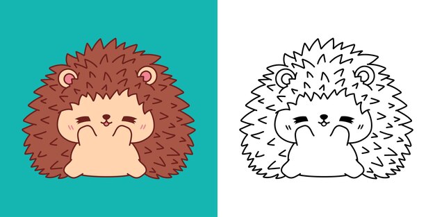 Imágenes Prediseñadas de conejo de dibujos animados para colorear página e ilustración clip art animal de bosque aislado
