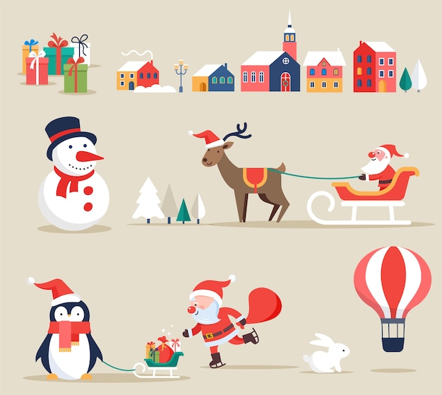 Imágenes prediseñadas, elementos e ilustraciones de Navidad retro