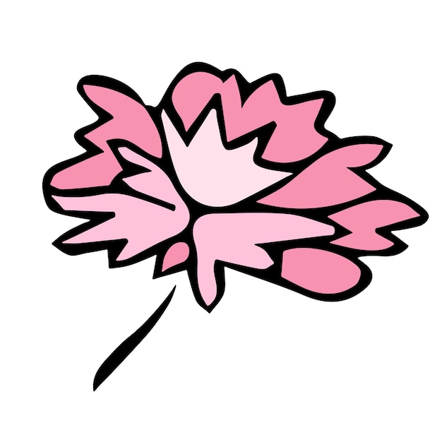 Imágenes prediseñadas de flores simples Doodle floral dibujado a mano para imprimir el logotipo de decoración de diseño web