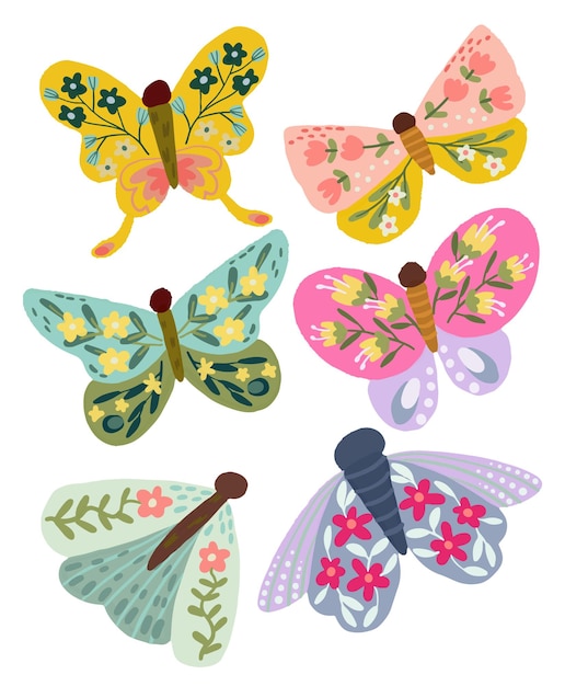 imágenes prediseñadas de ilustración de mariposas lindas