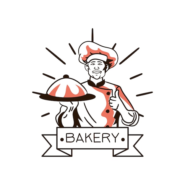 Imágenes prediseñadas de logotipo de panadería dibujadas a mano simples