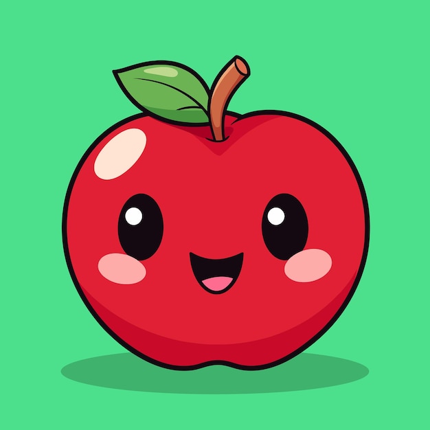 Imágenes Prediseñadas de manzana kawaii