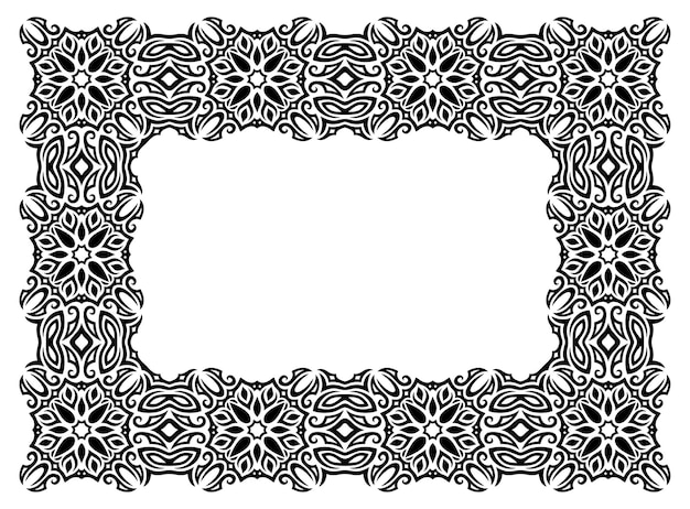 Imágenes prediseñadas con marco tribal negro aislado
