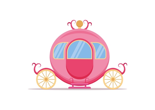 Imágenes Prediseñadas de Vector de carro de princesa sobre fondo blanco