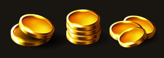 Imágenes Prediseñadas de Vector de monedas de oro 3D