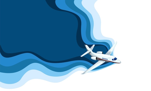 Imágenes vectoriales de un avión que deja un rastro en el cielo y un lugar para una inscripción