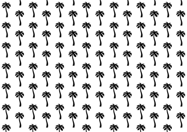 Imágenes vectoriales de un conjunto de palmeras negras ilustración en fondo blanco hoja de iconos de silueta