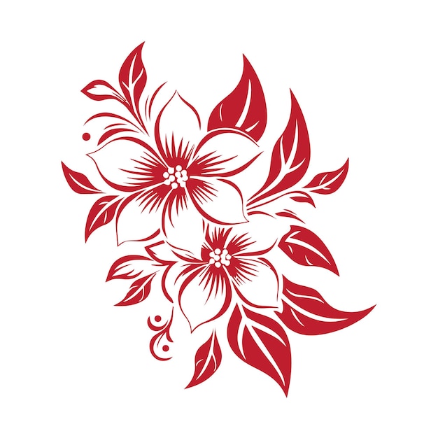 Imágenes vectoriales florales silueta de las flores