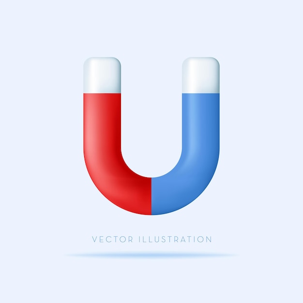 Imán Estrategia de marketing concepto Símbolo de poder 3d ilustración vectorial en estilo minimalista de dibujos animados