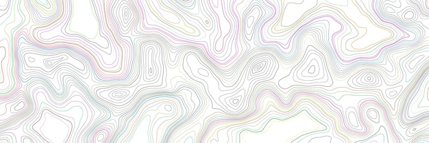Imitación de un mapa geográfico líneas de contorno fondo vectorial multicolor