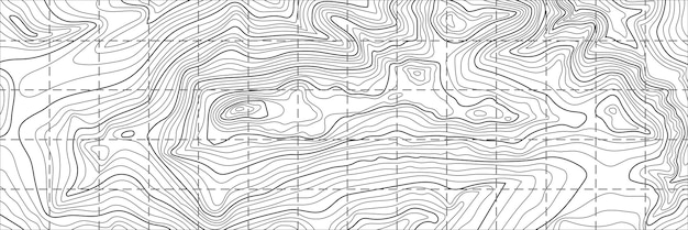 Vector imitación de un mapa geográfico líneas negras sobre fondo blanco banner