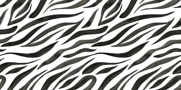 Imitación de piel de cebra acuarela patrón sin costuras impresión a rayas en blanco y negro fondo de textura animal para tarjetas de tela portadas carteles invitaciones scrapbooking papeles de embalaje