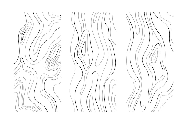 Imitación de la textura de la madera Líneas negras en fondo blanco Diseño vectorial de textura de madera abstracta