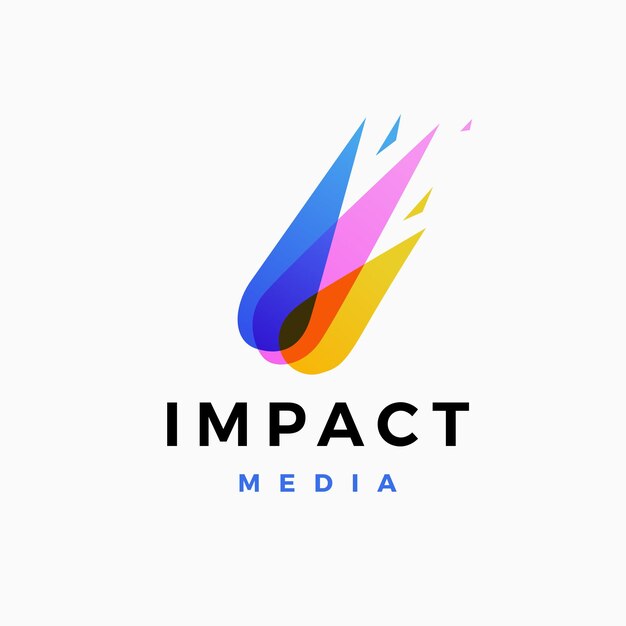 impacto de meteorito gradiente colorido ilustración del icono vectorial del logotipo