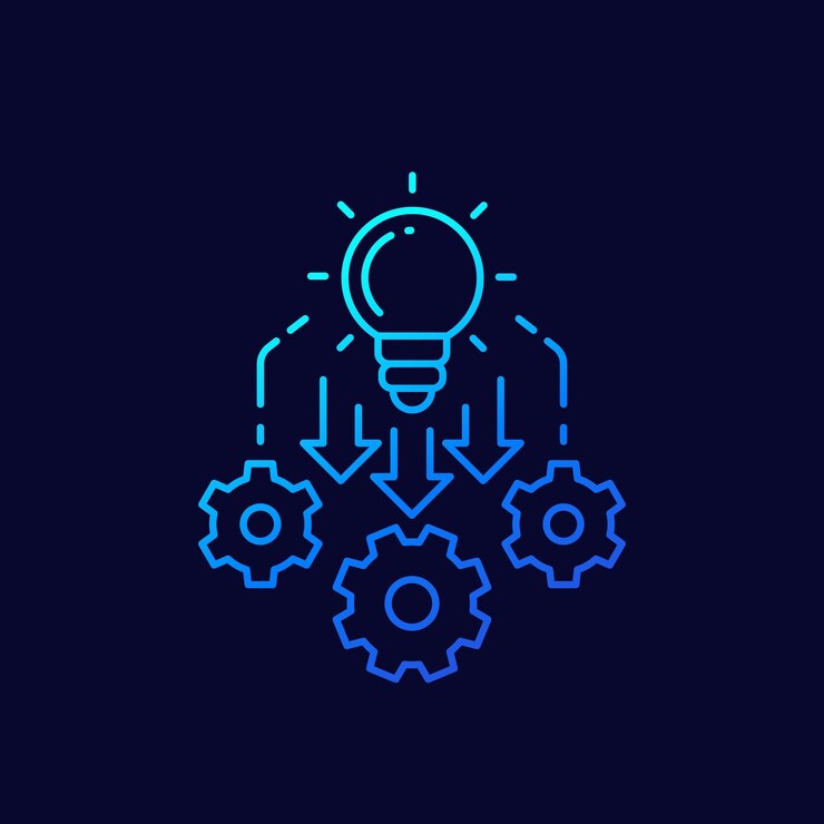 Vector implementación implementar icono de línea delgada