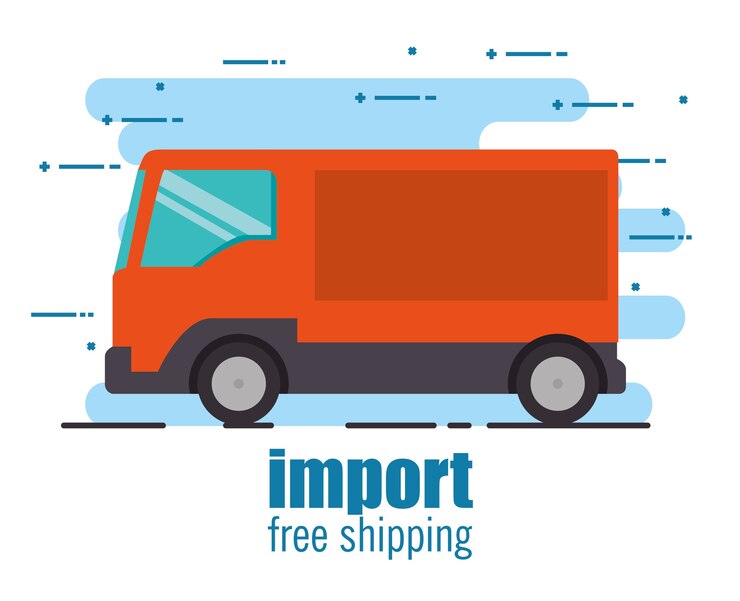 Vector importación camión de envío gratuito