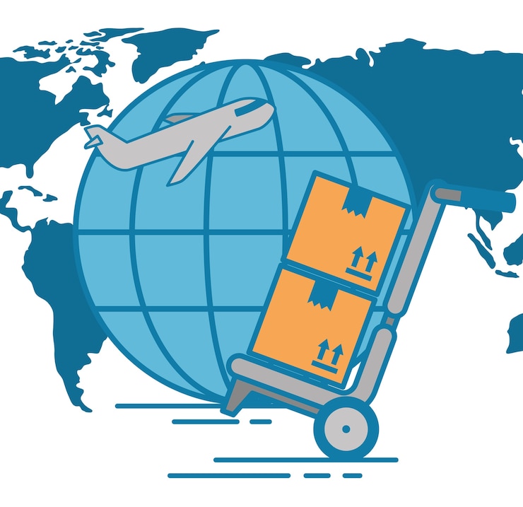 Vector importación envío gratis set iconos