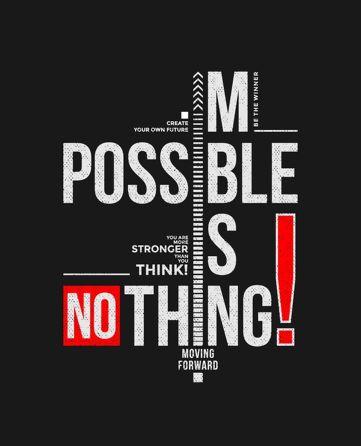 Vector imposible no es nada citas motivacionales tipografía diseño abstracto ilustración vectorial