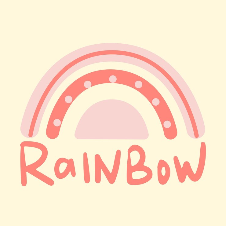 Impresión del arco iris para la decoración de la pared de la habitación de los niños Ilustración para el proyecto de diseño de postales de pegatinas impresas