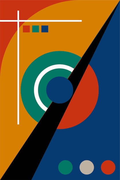 Impresión de arte de fondo geométrico de la Bauhaus