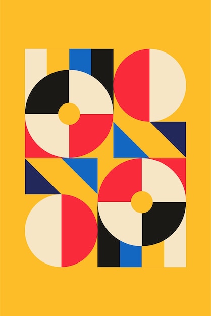Impresión de arte de fondo geométrico de la Bauhaus