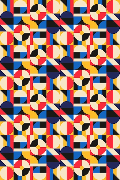 Impresión de arte de fondo geométrico de la Bauhaus