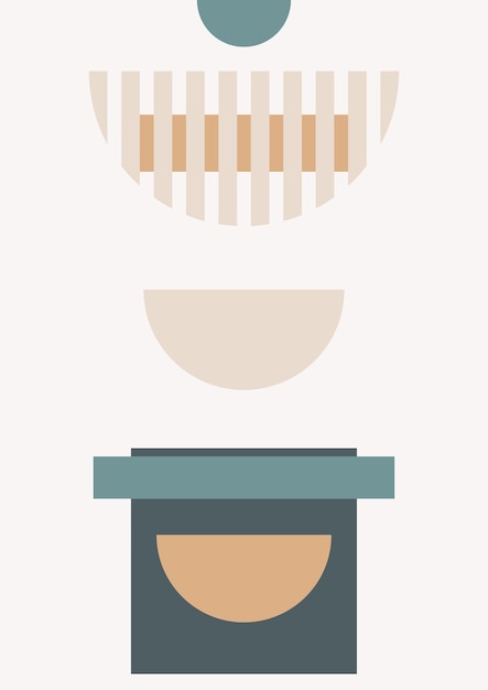 Impresión de arte de línea Boho moderno minimalista abstracto con forma geométrica
