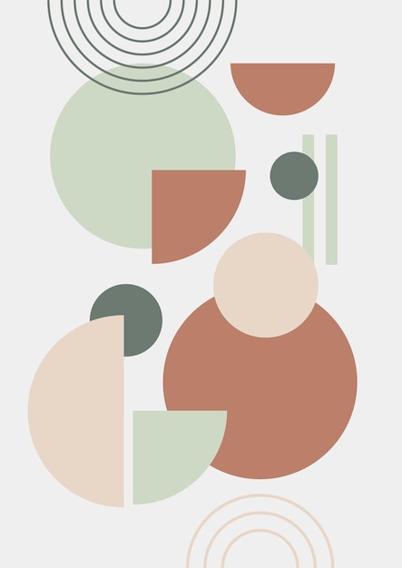 Impresión de arte de línea Boho moderno minimalista abstracto con forma geométrica