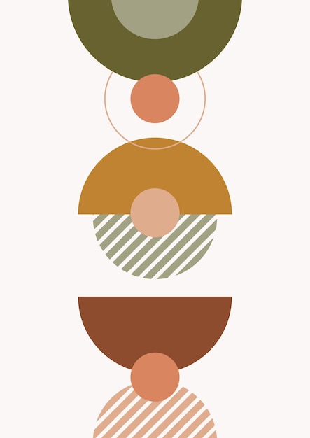 Impresión de arte de línea Boho moderno minimalista abstracto con forma geométrica