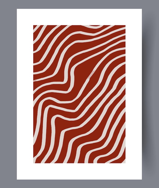 Impresión de arte de pared de boceto bohemio de líneas abstractas