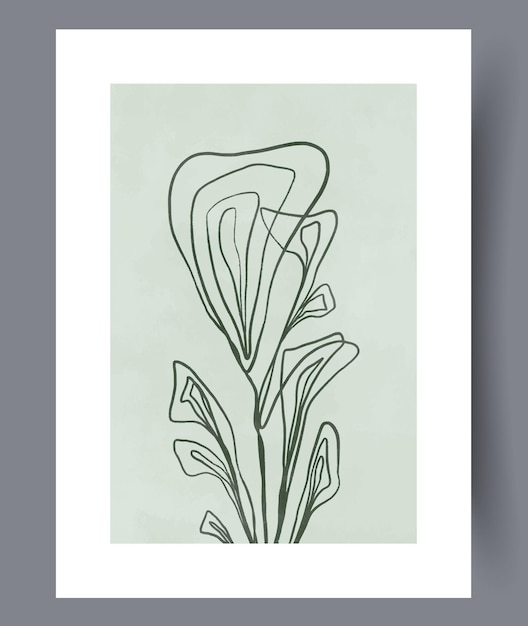 Impresión de arte de pared de composición floral de cuadro abstracto