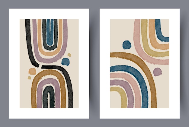 Impresión de arte de pared de geometría escandinava de figuras abstractas