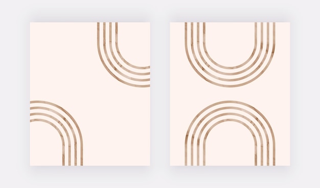 Impresión de arte de pared de líneas marrones. Láminas y pósters de diseño boho