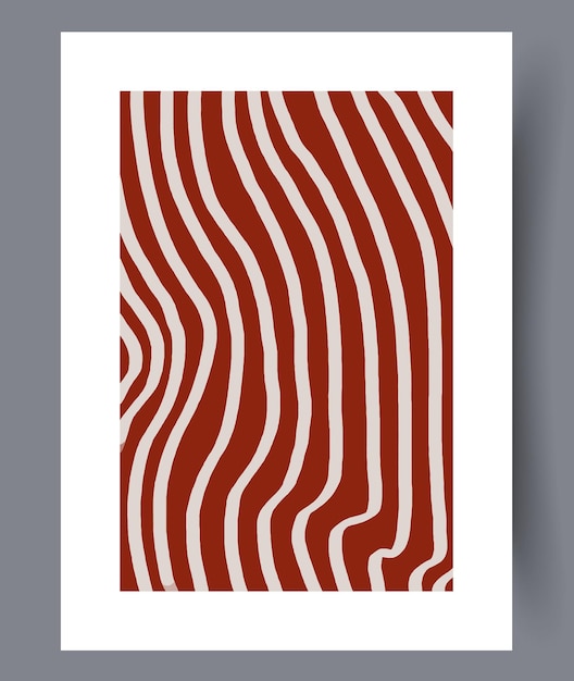 Impresión de arte de pared de líneas paralelas de rayas abstractas