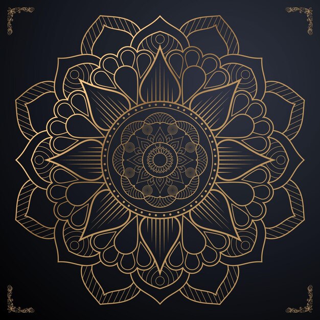 Impresión de arte vectorial de mandala simple