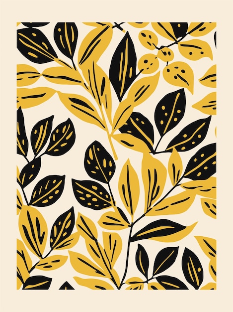 Impresión de arte vectorial de papel de pared folk abstracto