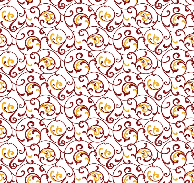 Impresión de azulejos textiles adornados con remolino caligrafía espiral repetición damasco curva rizada papel tapiz gráfico de stock