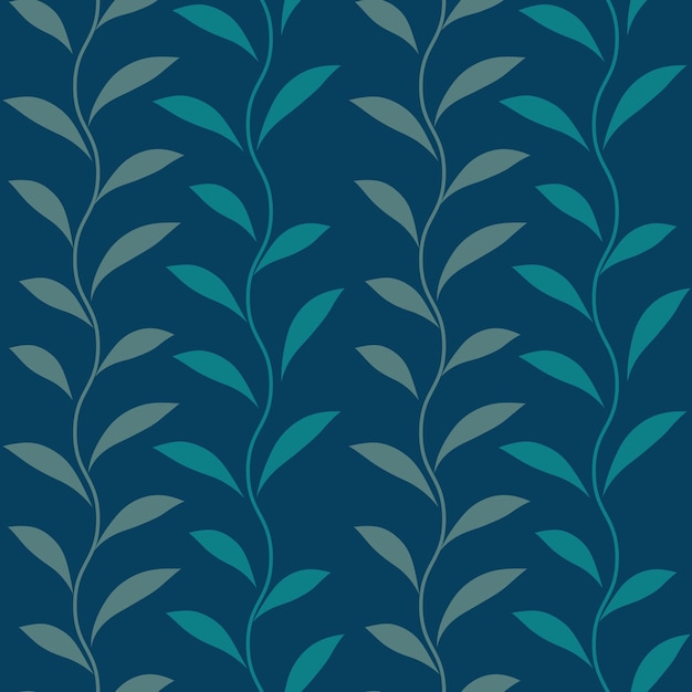 Impresión botánica transparente de patrón de vector de hoja azul oscuro