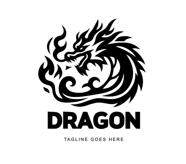 Impresión de camiseta con diseño vectorial de dragón