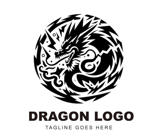 Impresión de camiseta con diseño vectorial de dragón